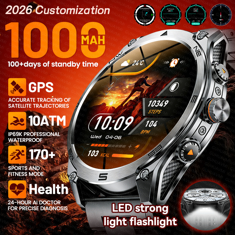 Smartwatch Custom - 2026 New Men Customized Outdoor 1000mAh