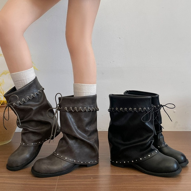 Women Slouchy Mid Calf Boots R - Leather Classic Strap recension och pris